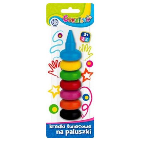 Kredki świecowe Astra Creativo na palce, 7 kolorów